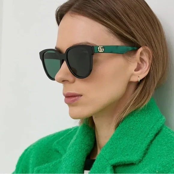 サングラス GUCCI Woman Sunglasses Green GG1646S 007 Gucci Sunglasses GG1646S 007 Shiny Metallic Military Green